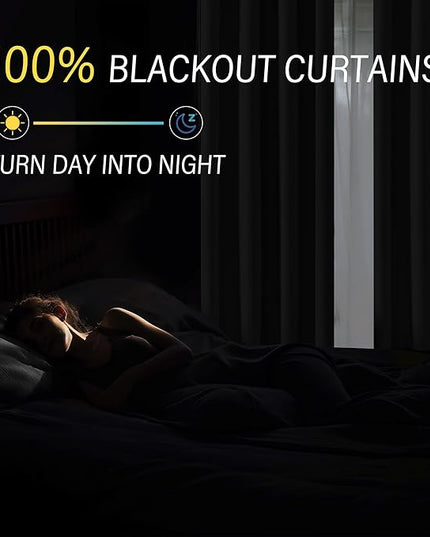 ChrisDowa 100% Blackout Tan Solid Curtains 90 Inches Long 2 Panels for Bedroom Living Room,Farmhouse Room Darkening Thermal Insulated Soundproof Grommet Top Window Treatment Drapes,52x90