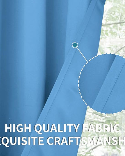BGment Room Darkening Curtains 84 Inches Long - Grommet Thermal Insulated Drapes Window Treatment Curtains for Bedroom, 2 Panels, 42 x 84 Inch, Sky Blue