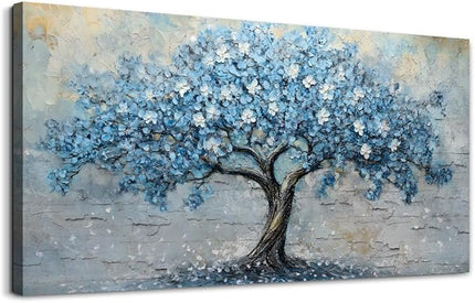 Wapluam Large Canvas Wall Art For Living Room Wall Decor Art For Bedroom Office Decorations Blue Tree Wall Paintings Abstract Wall Pictures Artwork Ready To Hang Modern Farmhouse Home Wall Decor