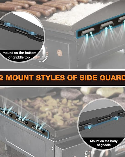 Wind Guards for Blackstone 22 Inch Griddle, Grill Accessories for Griddle Grill and Camping, MeWeBlue 5018 Magnetic Stainless Steel Wind Screens Protect Flame Hold Heat, Compatible with Hood, Black