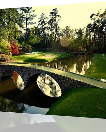 chenchenArt Augusta National Golf Course Wall Art for Living Room Bedroom Bathroom Home Decorations Golf Art Golf Picture Poster Canvas Prints Framed Ready to Hang(12''H x 16''W)