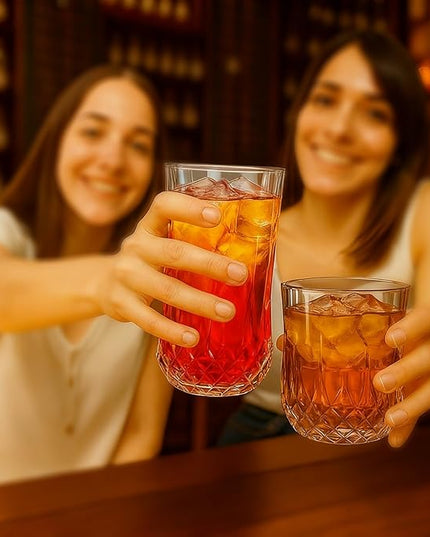 Ruckae Drinking Glasses Set of 8,11 oz and 7 oz Kitchen Water Glass Cups Set,Clear Curvature Glassware Dishwasher Safe,Mixed Drinkware for Beer,Juice,Cocktail,Whiskey,Milk and Various Mixed Drinks