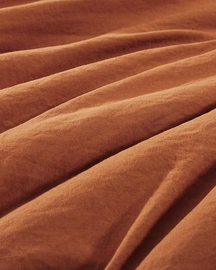 WRENSONGE Queen Comforter Set- 7 Pieces Soft Burnt Orange Bed in a Bag with Fitted Sheet, Flat Sheet, 2 Shams, and 2 Pillowcases-Warm Bed Sets Fall Comforter for All Seasons