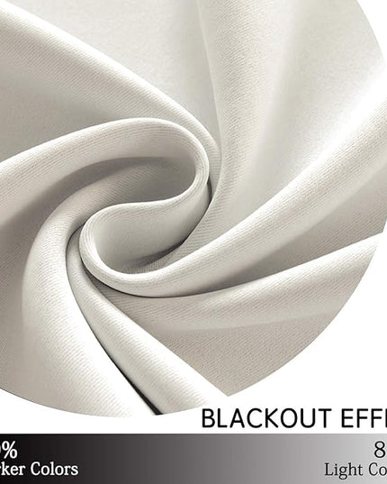 Yakamok Blackout Curtains Room Darkening Thermal Insulated Grommet top Window Curtains for Living Room, 52 x 54 Inch, Light Beige, 2 Panels