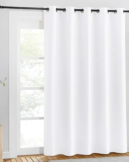 NICETOWN White Room Darkening Curtain 84 inches Long - Grommet Window Treatment Thermal Curtain Sound Reducing Light Blocking Drape for Bedroom/Living Room (1 Panel, W66 x L84)