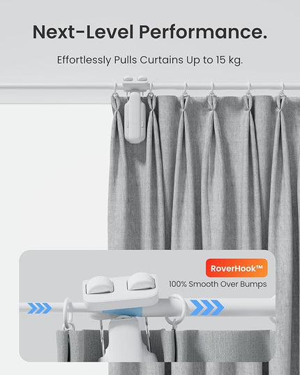 SwitchBot 2025 Automatic Curtain Opener 3 Rod-Bluetooth Remote Control, WiFi&Smartphone Control, Upgraded High-Performance, Add Hub to Work with Alexa, Google Home, HomeKit