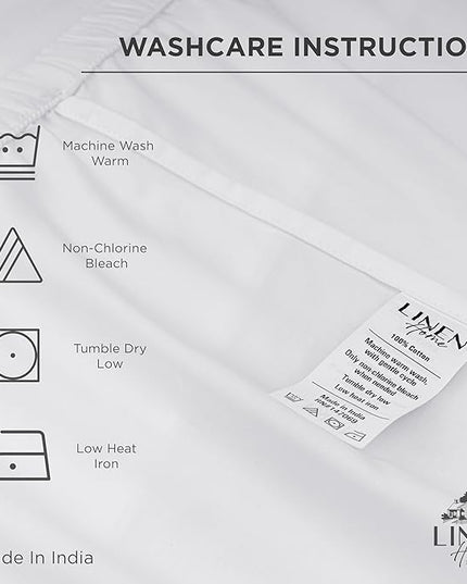 Linen Home 100% Cotton Percale Pillowcases King Size, Baby Blue, 2 Pieces of Pillow Case, Crisp and Cool Strong Bed Linen, 20 inches X 40 inches
