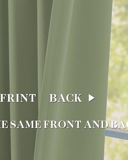 DONREN Sage Green Pinch Pleated Blackout Curtains with Hooks - 84 inch Length Room Darkening Thermal Insulated Window Curtain Panels for Living Room Bedroom 2 Panel 40" Wx84 L
