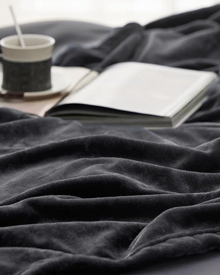 Bedsure GentleSoft Fleece Blanket Twin Size Dark Grey - 300GSM Lightweight Plush Fuzzy Cozy Soft Warm Blanket for Bed, Sofa, Couch, Travel, Camping, 60x80 inches
