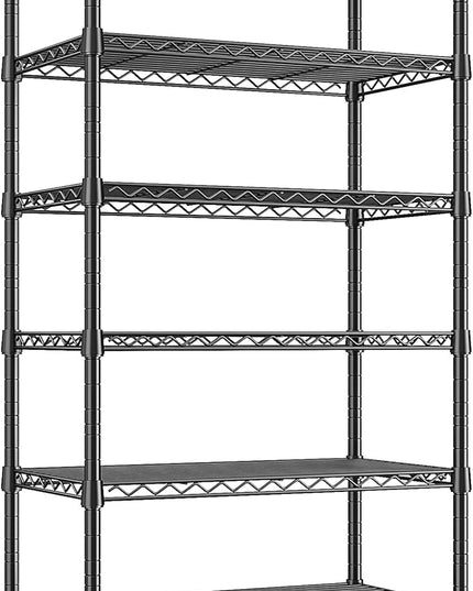 REIBII 6-Tier Metal Shelving Unit Storage Shelves, Sturdy Wire Shelving Adjustable Deep Pantry Shelves Load 800LBS Dorm Storage Shelves for Kitchen Pantry Closet,13.8" D x 21.5" W x 70.5" H