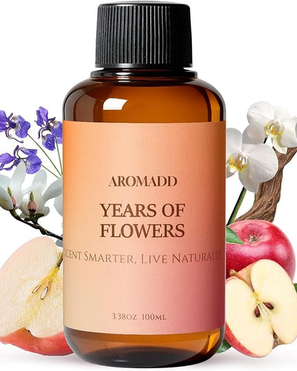 Aromadd Years of Flowers Diffuser Oil Inspired by Luxury Hotel Scent, Essential Oils for Waterless Diffuser, Freesia & Osmanthus, Long-Lasting & Natural Home Fragrance - 3.38 fl oz (100 mL)