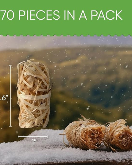 Inflame Fire Starters 70 pcs Fire Starters for Campfires, Grill, BBQ, Fireplace, Woodstove - Charcoal Starter - Waterproof, Weather-Resistant - Natural Wood Fireplace Starters