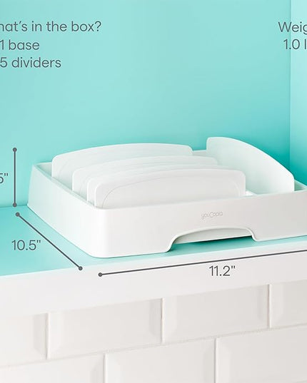 YouCopia StoraLid Adjustable Food Container Lid Organizer for Kitchen Cabinet Storage, Medium Classic Edition
