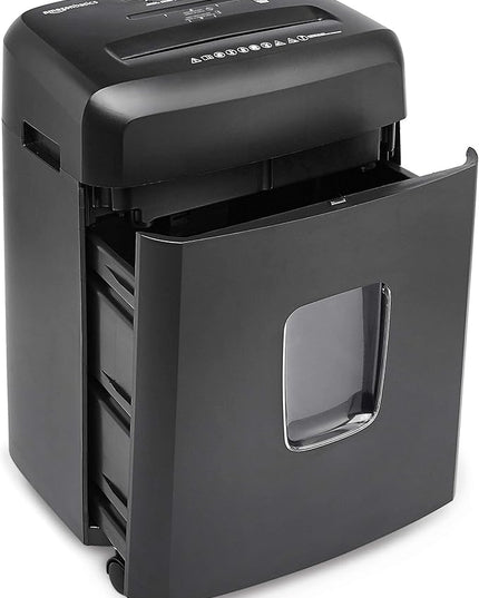 Amazon Basics Paper Shredder for Home and Office, New Model 15-Sheet Cross Cut, CD/Credit Card Shredder, 6 Gallon Wastebasket, Black