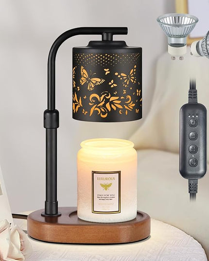 kobodon Candle Warmer Lamp with Timer,Birthday Gifts for Women Mom,Adjustable Height for Scented Jar Candles,Electric Candle Lamp Warmer for Home Decor(Butterfly)