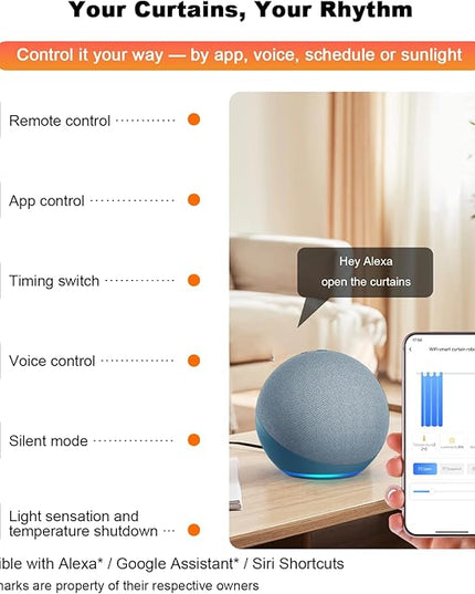 Automatic Curtain Opener - Gifts for Women and Men,Electric Curtain with Remote Smart Curtain Opener Electronic for Roman Rails