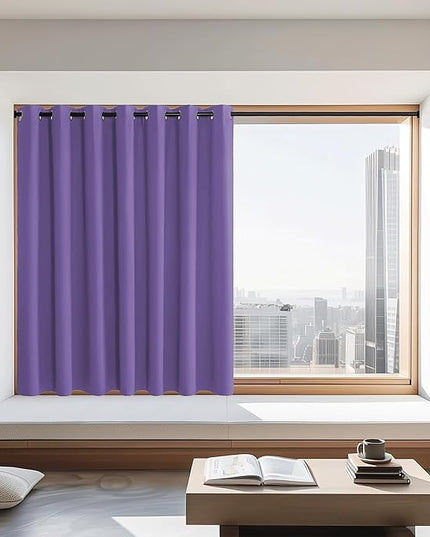 NICETOWN Blackout Curtains 72 inches Long, Grommet Privacy Window Treatment Thermal Insulated Room Darkening Sliding Glass Door Drape for Bedroom Living Room, 1 Panel, W100 x L72, Lilac Purple