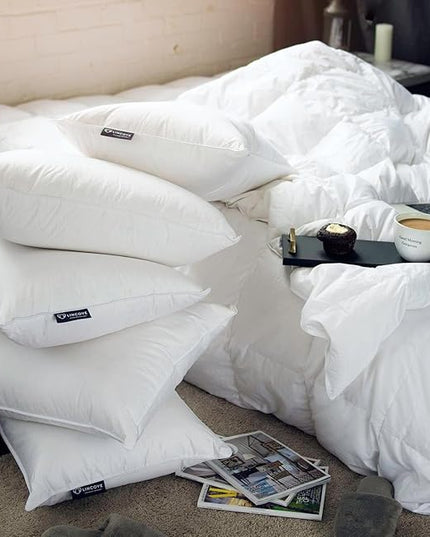 Lincove Hotel Collection Pillows for Sleeping - Premium Down and Feather, Luxury, Plush, Hypoallergenic - for Neck Pain, Back & Side Sleepers (Standard Size, 1 Pack)