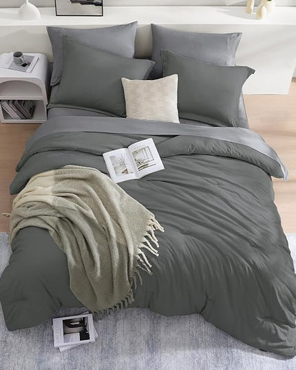 WRENSONGE Full Size Comforter Sets- 7 Pieces Soft Bed in a Bag with Fitted Sheet, Flat Sheet, 2 Pillow Shams, 2 Pillowcases, Warm Bedding Sets for All Season