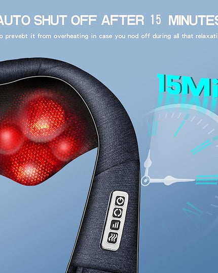 Mo Cuishle Shiatsu Back Shoulder and Neck Massager with Heat, Electric Deep Tissue 4D Kneading Massage, Best Gifts for Women Men Mom Dad, Fathers Day, Mothers Day, Christmas Gifts