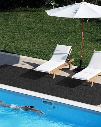 House, Home and More Indoor Outdoor Double-Ribbed Carpet Runner with Skid-Resistant Rubber Backing - Smokey Black - 3 Feet x 15 Feet