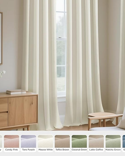 Joydeco White Velvet Curtains 72 Inches 2 Panels, Luxury Thermal Insulated Soft White Curtains for Bedroom & Living Room, Room Darkening Velvet Drapes, Rod Pocket (52W x 72L)