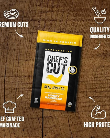 Chef's Cut Real Smoked Chicken Breast Honey Barbecue Jerky, 14 Ounce
