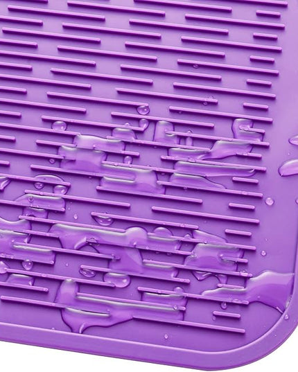 Silicone Dish Drying Mat for Multiple Usage,Easy clean,Eco-friendly,Heat-resistant Silicone Mat for Kitchen Counter or Sink,Refrigerator or Drawer Liner Purple 4XL 32 inches x 18 inches