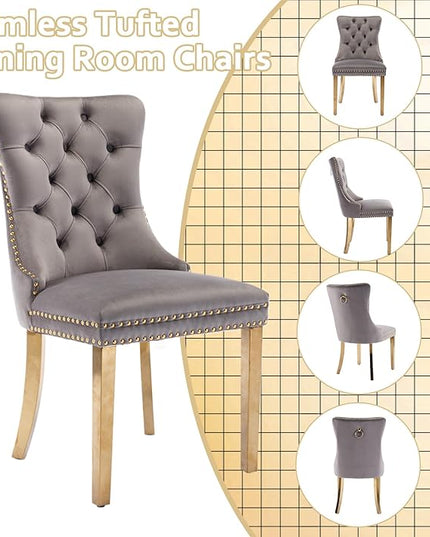 60.63in Rectangular Glass Dining Table Set for 6, Glass Gold Kitchen Table and Chair Set for 6, Modern 7 Piece Dining Room Set with 6 Fabric Upholstered Chairs, Metal Legs Home Kitchen Furniture