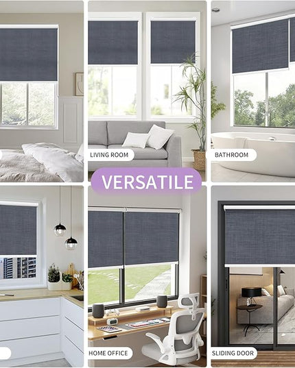 Astomi Motorized Blinds with Remote - Blackout Smart Roller Shades Compatible with Alexa & Goggle Home, Solar Rechargeable, Custom Size 22" - 100" for Indoor Window, Verdant