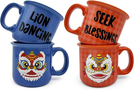 Ceramic Coffee Mugs Set Of 4,14 Oz Coffee Cups With Handle, Large Coffee Mugs Perfect For Cappuccino, Latte, Americano, Tea Bag, Beverage