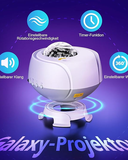 Larger Coverage Area Galaxy Projector,with Changing Galaxy Shapes Star Projector,Night Light with Bluetooth Speaker,White Noise,Gifts for Kids,Adults,Christmas,Birthday(White)