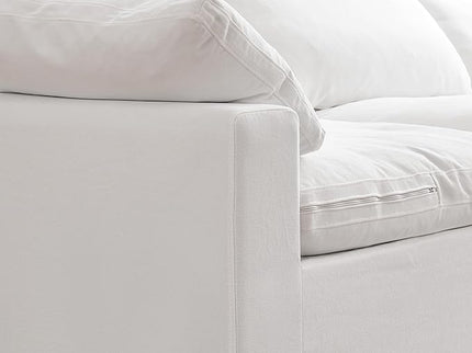 Modular Sectional Sofa Cloud Couch,Down Filled Comfy Cloud Modern Sofa,White Linen Oversized Couch Cushion Covers Removable for Living Room