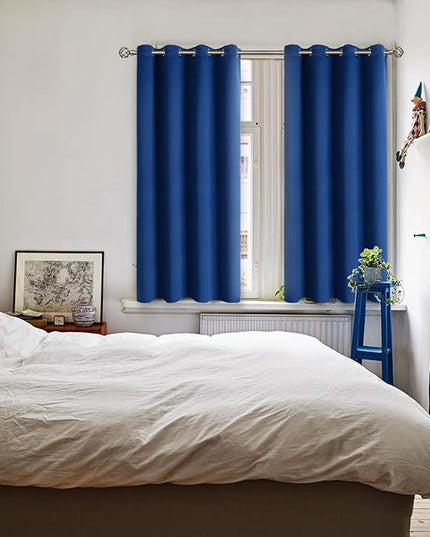 BGment Blackout Curtains for Bedroom - Grommet Thermal Insulated Room Darkening Curtains for Living Room, 52 x 54 Inch, 2 Panels, Royal Blue