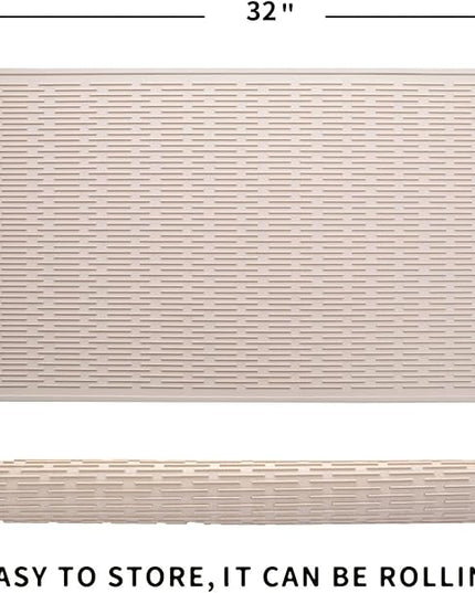 Silicone Dish Drying Mat for Multiple Usage,Easy clean,Eco-friendly,Heat-resistant Silicone Mat for Kitchen Counter or Sink,Refrigerator or Drawer Liner Tapioca 4XL 32 inches x 18 inches