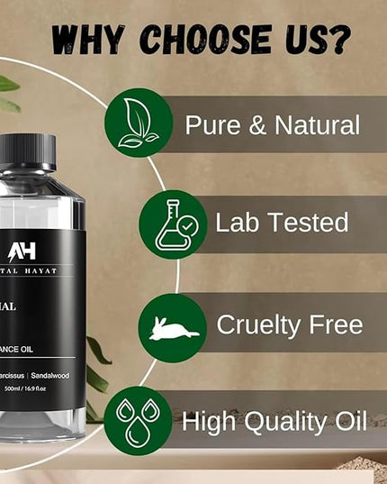 Hotel Scents Diffuser Oil Minhal 500mL – Luxury Home Scent Refill with Rose, Narcissus, Patchouli – Inspired by Iris de Nuit Perfume – Premium Essential Oil for Waterless & Ultrasonic Diffuser
