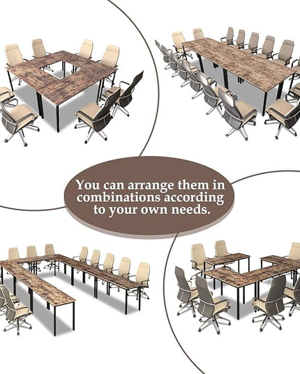 Bonzy Home 14ft Conference Tables Chair Set, 165"x47"x30" Table & 16pcs Chairs, Office Computer Desk and Chair Set for Meeting Room Study Printer Table Seminar Office Furniture Set for 16 People