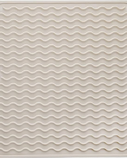 Silicone Dish Drying Mat for Multiple Usage,Easy clean,Eco-friendly,Heat-resistant Silicone Mat for Kitchen Counter or Sink,Refrigerator or Drawer liner Tapioca M 12 inches x 12 inches