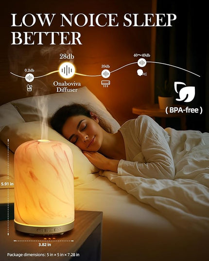 Essential Oil Diffuser – 2.4MHz Ultrasonic Aromatherapy Diffuser, Health Night Light, Timer & Auto Shut-Off, BPA-Free, 120ml Oil Diffuser for Home, Office, Spa, Yoga, Hotel