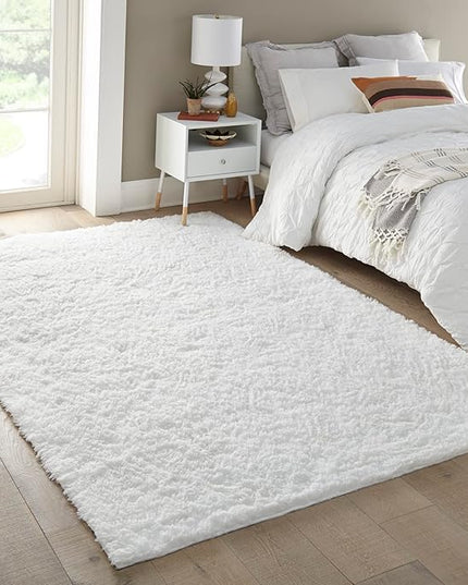 Ophanie 6x9 White Rugs for Living Room, Large Fluffy Shag Fuzzy Plush Soft Living Room Area Rugs, Floor Shaggy Carpets for Bedroom, Carpet for Kids Boys Girls Dorm Nursery Home Decor Aesthetic