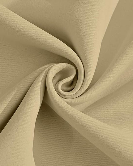 Yakamok Soft and Smooth Beige Curtains for Bedroom - Grommet Thermal Insulated Room Darkening Curtains for Living Room, Set of 2 Panels (38 x 54Inch, Beige)