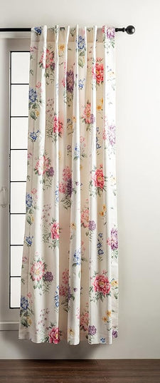 Maison d' Hermine Curtains for Living Room 100% Cotton 84 inch Length Two Panels Light Filtering Curtains for Bedroom Windows with Rod and Loop Pockets Drapes (Swyncombe Multicolor, 50" W x 84" L)