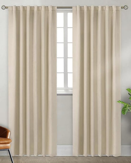 BGment Blackout Curtains 84 Inch Length 2 Panels Set for Bedroom - Thermal Insulated Rod Pocket and Back Tab Room Darkening Window Panels Curtains for Living Room (52 x 84 Inch, Champagne)