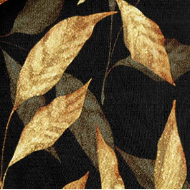 Trendy Flower Duvet Cover Set Twin Size for Gilrs and Boys Gold Leaves Sequin Bedding Comforter Cover Black Bed Set