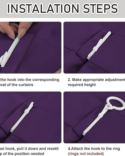 DONREN Royal Purple Pinch Pleated Blackout Curtains with Hooks - 92 inch Length Room Darkening Thermal Insulated Window Curtain Panels for Living Room Bedroom 2 Panel 40" Wx92 L