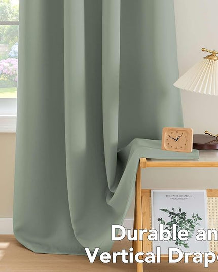 H.VERSAILTEX Thermal Insulated Blackout Window Panels Microfiber Formaldehyde-Free Kids Curtains for Holiday Season Home Decoration,Grommet Top,52 by 96 - Inch - Cyan - Set of 2