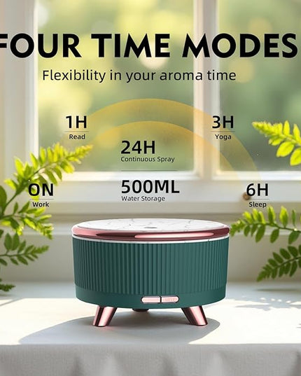 500ML Essential Oil Diffuser: Ultrasonic Aroma Diffuser with Remote Control for Spa Hotel Yoga Room - Humidifier for Bedroom with 7-Color Night Lights & Auto Shut-Off for Nursery/Women Home Relaxation