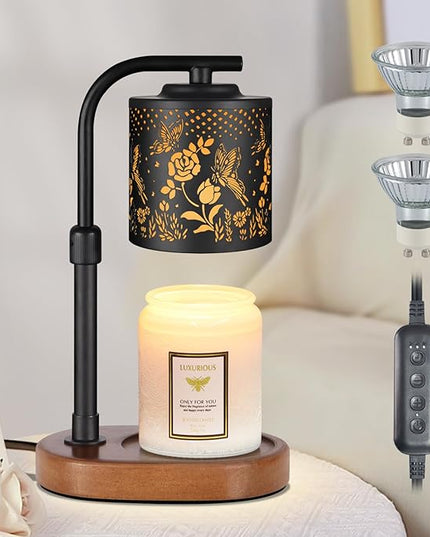 Candle Warmer Lamp,Birthday Gifts for Women Mom,Adjustable Height for Scented Jar Candles,Electric Candle Lamp Warmer for Home Decor(Butterfly Roses)