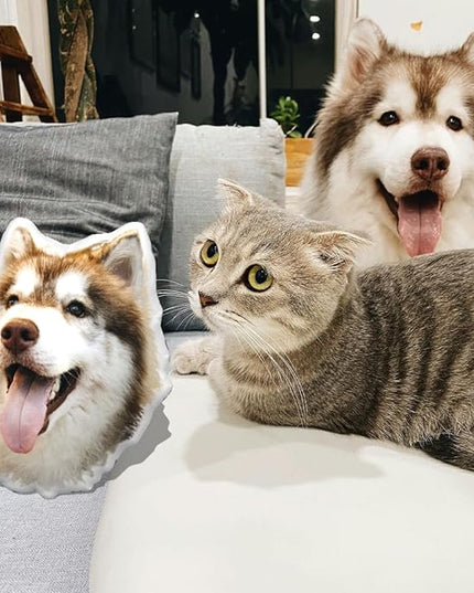 Custom 3D Pillow from Photo Personalized Pet Human Dog Cat Pillow Custom Shaped Pillow - Full Body or Only Head