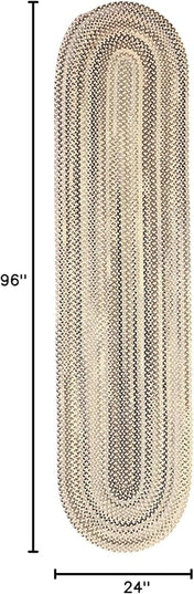 Capel American Heritage Pewter 2' 0" X 8' 0" Runner Oval Braided Rug